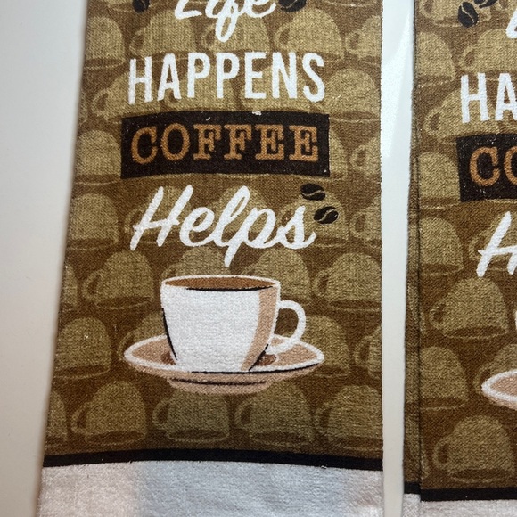 Coffee Themed Kitchen Towels- Set of 2- Great Holiday Gift set! - Picture 7 of 8